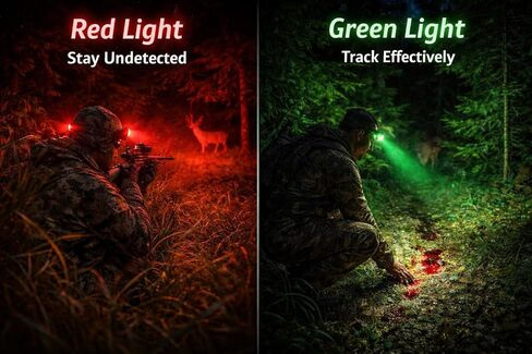 Long Range Rechargeable Headlamp, 5-Color-in-1, Zoomable Hunting Headlamp for Coyotes Hog Predators, Blood Tracking Light, Head Lamp Light for Search Rescue Outdoor Use Emergencies Gift in Kuwait