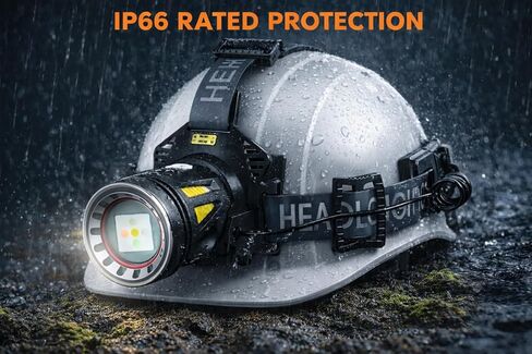 Long Range Rechargeable Headlamp, 5-Color-in-1, Zoomable Hunting Headlamp for Coyotes Hog Predators, Blood Tracking Light, Head Lamp Light for Search Rescue Outdoor Use Emergencies Gift in Kuwait
