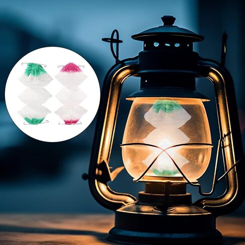 14 قطعة من عباءات فانوس البروبان المكونة من 3 طبقات مع مشبكين للتركيب، أغطية بديلة بتصميم قابل للطي من الأكورديون لمصباح غاز البروبان فانوس كولمان نورث ستار، أساسيات التخييم في الهواء الطلق (أخضر وأحمر) in Kuwait