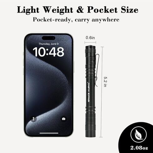 Tactical Rechargeable Pen Light Flashlight, USB-C Rechargeable, 3 Light Modes with Clip, Pocket Size for EDC, Small Led Penlight for Camping, Emergency Inspection and Repair in Kuwait