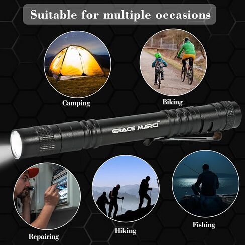 Tactical Rechargeable Pen Light Flashlight, USB-C Rechargeable, 3 Light Modes with Clip, Pocket Size for EDC, Small Led Penlight for Camping, Emergency Inspection and Repair in Kuwait