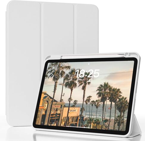 Clear Case for iPad mini 7 (A17 Pro), iPad mini 7th/6th Generation Case (2024/2021) with Pencil Holder, Slim Tablet Cover with Soft TPU Back, Auto Wake/Sleep (Pink) in Kuwait
