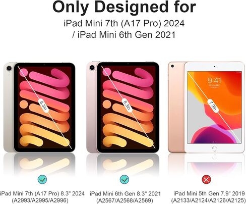 حافظة لجهاز iPad mini 7 A17 Pro، iPad mini 7/6 Gen. 8.3 بوصة 2024/2021، غطاء مغناطيسي قابل للإزالة والفصل مع حامل أقلام، حامل رأسي قابل للتعديل، زوايا متعددة الطي ثلاثي، قهوة الشوفان + أبيض in Kuwait