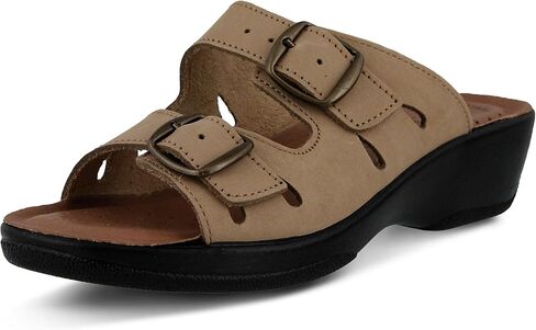 Flexus Women's Decca Slide Sandal Beige EU 38 / US 7.5-8 in Saudi Arabia