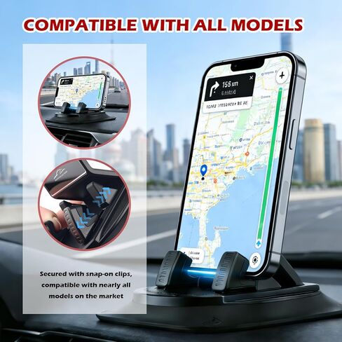 360° Rotatable Car Phone Holder,Non-Slip Car Dashboard Phone Holder for Best Navigation and Viewing,Universal Phones Holders for Cars Dashboard Horizontal and Vertical Place in Kuwait