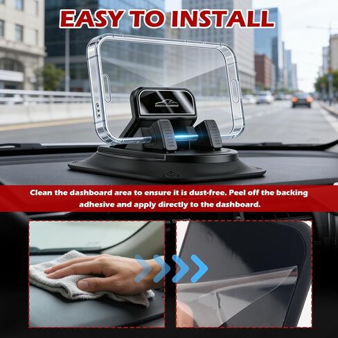 360° Rotatable Car Phone Holder,Non-Slip Car Dashboard Phone Holder for Best Navigation and Viewing,Universal Phones Holders for Cars Dashboard Horizontal and Vertical Place in Kuwait