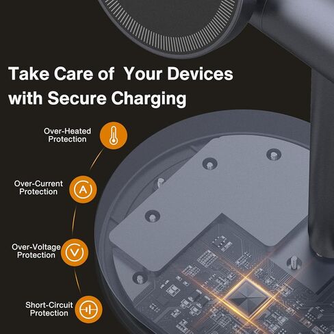 حامل شاحن لاسلكي معتمد 4 في 1 من iVANKY لهاتف iPhone 17e، ضوء ليلي لمحطة شحن MagSafe، شحن 25 وات لهاتف iPhone 17/16/15/14/13/12/11 Plus/Pro/Max، Apple iWatch، Airpods Pro 2/3 in Kuwait
