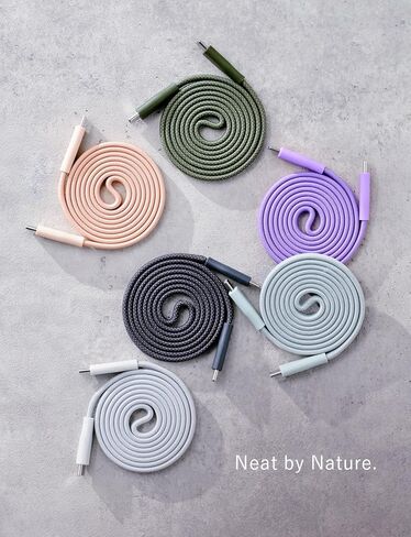 CIO Magnetic Self-Coiling USB-C to USB-C Cable 240W 3.3ft, Flat Spiral Design, PD 3.1 Fast Charging, 480Mbps Data Transfer, iPhone 17/16/15 / MacBook Pro Air/iPad/Galaxy/Pixel – Charcoal in Kuwait