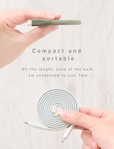 CIO Magnetic Self-Coiling USB-C to USB-C Cable 240W 3.3ft, Flat Spiral Design, PD 3.1 Fast Charging, 480Mbps Data Transfer, iPhone 17/16/15 / MacBook Pro Air/iPad/Galaxy/Pixel – Charcoal in Kuwait