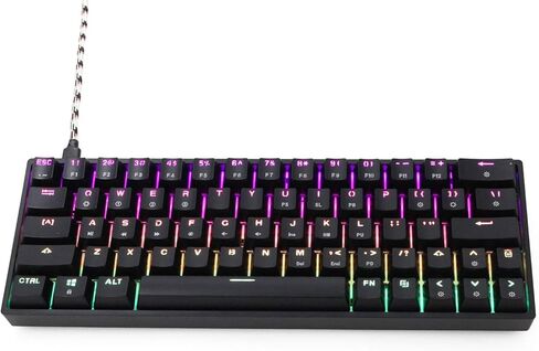 KPREPUBLIC sk64 60% Custom Mechanical Keyboard RGB Optical Switch LEDs hot swapping Socket Powerful Control Software Type c PCB Plate case (SK64-BlackCase-ABS DS-Red Switch x1) in Kuwait