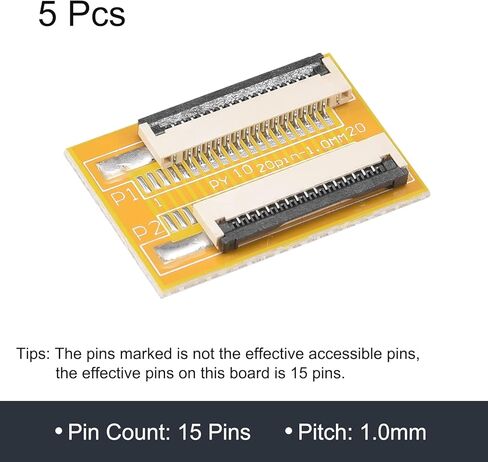 MECCANIXITY FFC FPC لوحة تمديد PCB ممتدة بسحاب HDD موصل 15 دبوس 1.0 مم جانب واحد لكاميرا طابعة LCD ثلاثية الأبعاد DVD TV كمبيوتر محمول حزمة من 5 in Kuwait