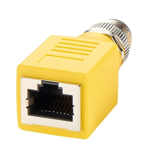 Profinet RJ45 إلى M12 4 Pin D-Coded مهايئ حاجز التغذية IP67 مقاوم للماء محمي M12 إلى RJ45 Cat6 موصل دائري لشبكة إيثرنت لمستشعر LoT للأتمتة الصناعية in Kuwait