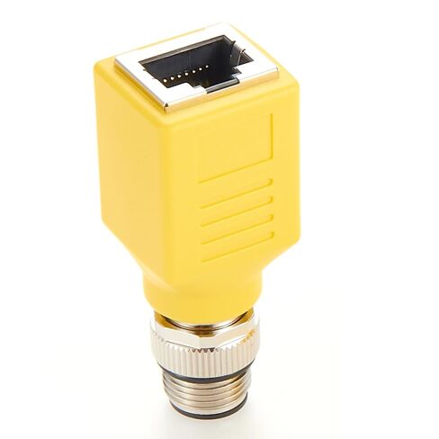 Profinet RJ45 إلى M12 4 Pin D-Coded مهايئ حاجز التغذية IP67 مقاوم للماء محمي M12 إلى RJ45 Cat6 موصل دائري لشبكة إيثرنت لمستشعر LoT للأتمتة الصناعية in Kuwait