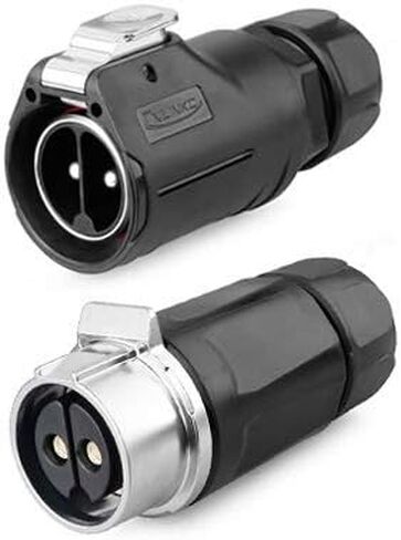 CNLINKO 2 Pin 50Amp Power Industrial Circular Connector, Male Plug & Female in-line Receptacles, Cable to Cable Connection, Rated 50amp, Outdoor Waterproof IP67, Screw Locking Termination in Kuwait