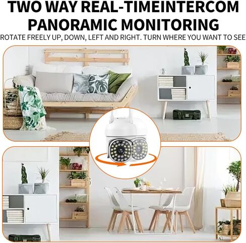 1Pcs Wireless Smart WiFi Camera System withNight Vision, Two-Way Talk, Motion Detection Alerts, Wireless Indoor Surveillance Camera for/Office/Sitting Monitoring in Kuwait