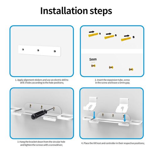 XinGeeek Wall Mount for PS5 Portal,Wall Mount Kit with 2 Detachable Controller Hooks for PlayStation 5 Accessories in Kuwait