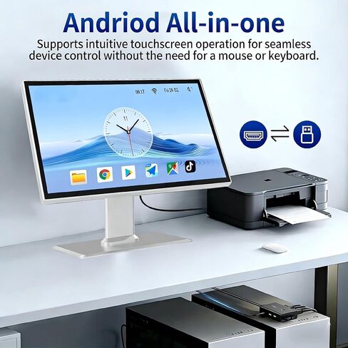 شاشة لمس Android 11 مقاس 21.5 بوصة، شاشة تفاعلية 16:9 1080P FHD، RK3568 رباعي النواة، ذاكرة وصول عشوائي 4 جيجابايت وذاكرة قراءة فقط 32 جيجابايت، مكبرات صوت مدمجة، لوحة ذكية للمكتب/التشغيل الآلي/الكشك/البار/المستودع in Kuwait