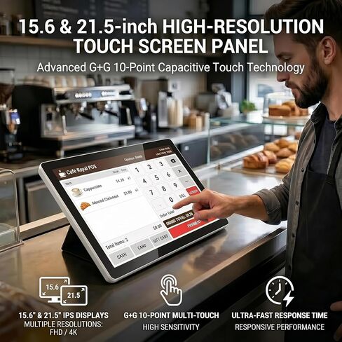 شاشة لمس Android 11 مقاس 21.5 بوصة، شاشة تفاعلية 16:9 1080P FHD، RK3568 رباعي النواة، ذاكرة وصول عشوائي 4 جيجابايت وذاكرة قراءة فقط 32 جيجابايت، مكبرات صوت مدمجة، لوحة ذكية للمكتب/التشغيل الآلي/الكشك/البار/المستودع in Kuwait