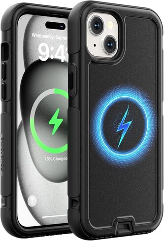 Follaroma for iPhone 15 Plus Case, Compatible with MagSafe, Heavy Duty Shockproof Protective Phone Case, Anti-Drop Protection, Dual Layer Magnetic Phone Cover for iPhone 15 Plus, 6.7", Brown Pink in Kuwait