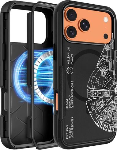 Heavy Duty for iPhone 17 Pro Max Case - Compatible with MagSafe Shockproof Protective Rugged Magnetic Men Military Grade Shock Drop Proof Phone Cover Funda for Apple 17 Promax Case, Black in Saudi Arabia