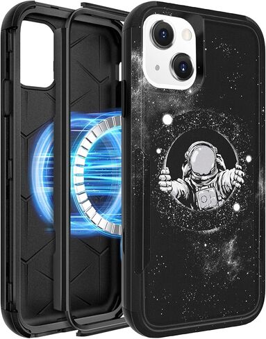 Heavy Duty for iPhone 17 Pro Max Case - Compatible with MagSafe Shockproof Protective Rugged Magnetic Men Military Grade Shock Drop Proof Phone Cover Funda for Apple 17 Promax Case, Black in Saudi Arabia