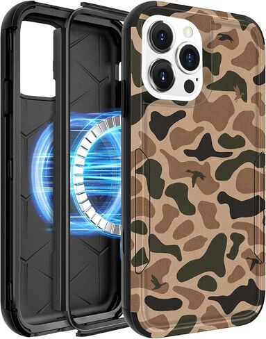 Heavy Duty for iPhone 17 Pro Max Case - Compatible with MagSafe Shockproof Protective Rugged Magnetic Men Military Grade Shock Drop Proof Phone Cover Funda for Apple 17 Promax Case, Black in Saudi Arabia