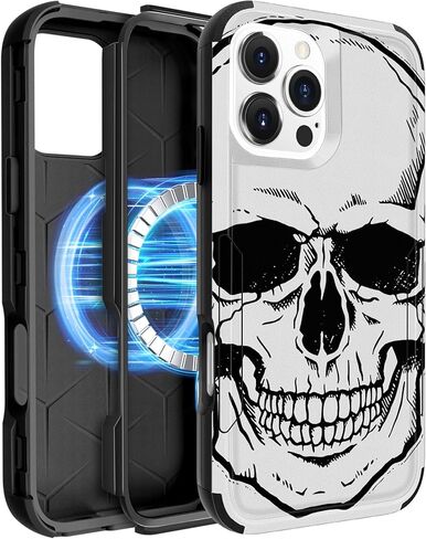 Heavy Duty for iPhone 17 Pro Max Case - Compatible with MagSafe Shockproof Protective Rugged Magnetic Men Military Grade Shock Drop Proof Phone Cover Funda for Apple 17 Promax Case, Black in Saudi Arabia