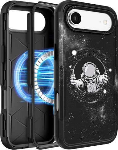 Heavy Duty for iPhone 17 Pro Max Case - Compatible with MagSafe Shockproof Protective Rugged Magnetic Men Military Grade Shock Drop Proof Phone Cover Funda for Apple 17 Promax Case, Black in Saudi Arabia