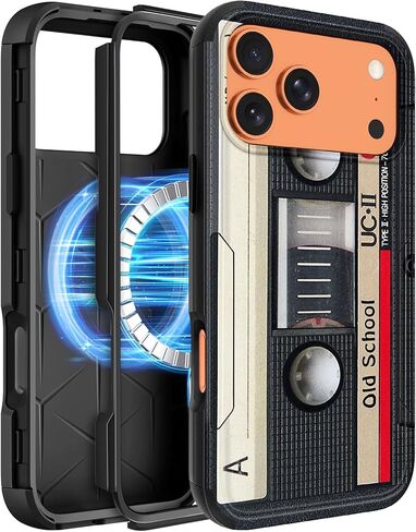 Heavy Duty for iPhone 17 Pro Max Case - Compatible with MagSafe Shockproof Protective Rugged Magnetic Men Military Grade Shock Drop Proof Phone Cover Funda for Apple 17 Promax Case, Black in Saudi Arabia