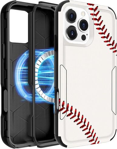 Heavy Duty for iPhone 17 Pro Max Case - Compatible with MagSafe Shockproof Protective Rugged Magnetic Men Military Grade Shock Drop Proof Phone Cover Funda for Apple 17 Promax Case, Black in Saudi Arabia