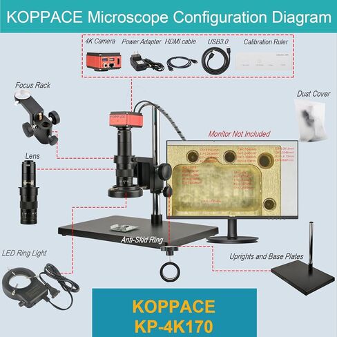 23X-174X HD Industrial Electron Microscope 4K Camera can be Connected to a Computer for Measurement and Photography in Kuwait