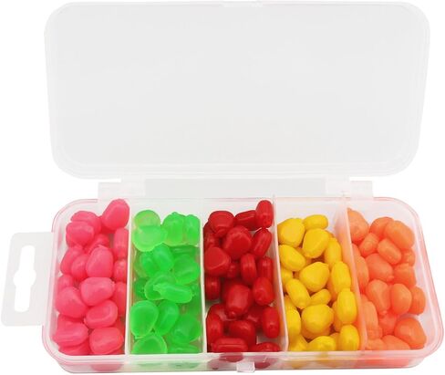 125pcs Simulation Fake Corn Soft Baits Carp Bait, 5 Colors Artificial Fake Corn Fishing Lures for Carp Trout Fishing in Kuwait