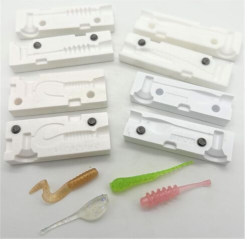 Crappie Soft Plastic Fishing Lure Making KIT - 4 MOLDS, Injector, 4 Colors Resin - FusionX Fishing InjeX - Great for Perch and Panfish in Kuwait