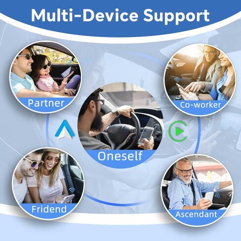 محول Carlinkit اللاسلكي لـ iPhone، محول 4.0 تحويل سلكي إلى لاسلكي، يدعم Android Auto، الصوت، الموسيقى، GPS، المفاتيح، إلخ. CPC200-CP2A، أزرق in Kuwait
