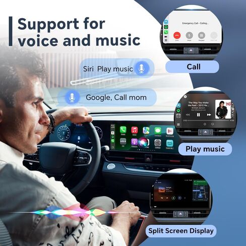 محول Carlinkit اللاسلكي لـ iPhone، محول 4.0 تحويل سلكي إلى لاسلكي، يدعم Android Auto، الصوت، الموسيقى، GPS، المفاتيح، إلخ. CPC200-CP2A، أزرق in Kuwait