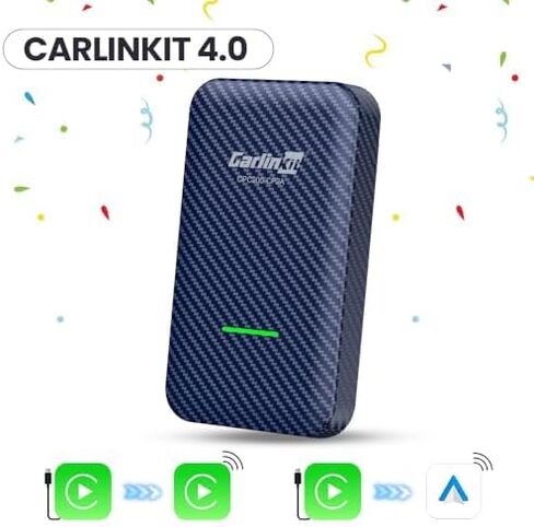 محول Carlinkit اللاسلكي لـ iPhone، محول 4.0 تحويل سلكي إلى لاسلكي، يدعم Android Auto، الصوت، الموسيقى، GPS، المفاتيح، إلخ. CPC200-CP2A، أزرق in Kuwait