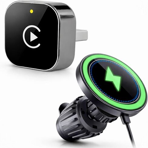 محول CarPlay اللاسلكي لجهاز iPhone، يحول السلكي إلى CarPlay اللاسلكي، التوصيل والتشغيل USB Dongle، اتصال تلقائي سريع، زمن استجابة منخفض، متوافق مع iOS وFactory CarPlay Cars in Kuwait