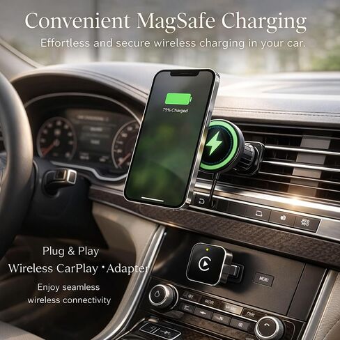 محول CarPlay اللاسلكي لجهاز iPhone، يحول السلكي إلى CarPlay اللاسلكي، التوصيل والتشغيل USB Dongle، اتصال تلقائي سريع، زمن استجابة منخفض، متوافق مع iOS وFactory CarPlay Cars in Kuwait