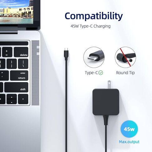 45W AC Charger Replacement Fit for Samsung Galaxy Chromebook XE930QCA XE931QCA, 2 XE530QDA 15.6"13.3", Go 14" XE345XDA-MA1TM Laptop Adapter Power Supply Cord in Kuwait