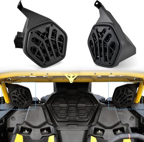 حاويات مكبر صوت للمقعد الخلفي مقاس 6.5 بوصة لـ Can-Am Maverick R R MAX X RS 2024 2025، حاملات دعامات تثبيت مكبرات الصوت UTV (قطعتان، تدعم مكبرات صوت 6.5 بوصة) in Kuwait