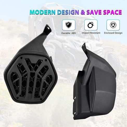 حاويات مكبر صوت للمقعد الخلفي مقاس 6.5 بوصة لـ Can-Am Maverick R R MAX X RS 2024 2025، حاملات دعامات تثبيت مكبرات الصوت UTV (قطعتان، تدعم مكبرات صوت 6.5 بوصة) in Kuwait