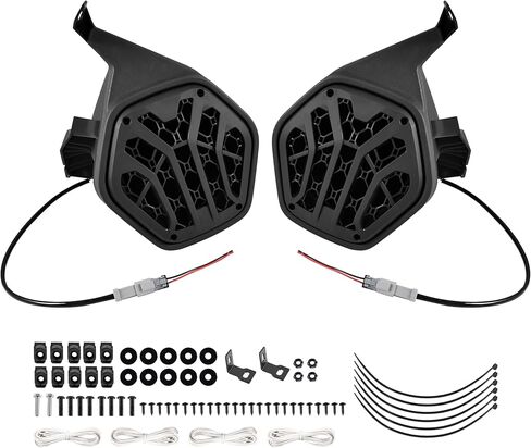 حاويات مكبر صوت للمقعد الخلفي مقاس 6.5 بوصة لـ Can-Am Maverick R R MAX X RS 2024 2025، حاملات دعامات تثبيت مكبرات الصوت UTV (قطعتان، تدعم مكبرات صوت 6.5 بوصة) in Kuwait