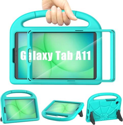 حافظة أطفال لهاتف سامسونج جالاكسي تاب A11 2025/A9 2023 8.7 بوصة، غطاء لينرجي خفيف الوزن مقاوم للصدمات مناسب للأطفال مع واقي شاشة وحامل مقبض لجهاز جالاكسي تاب A11/A9، أزرق in Kuwait