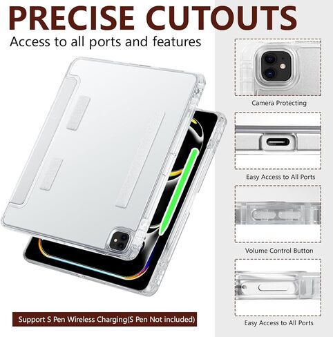 E NET-CASE لحافظة iPad Air 13 بوصة M4/M3/M2 (2026/2025/2024)، حافظة iPad Pro 12.9 (الجيل السادس/الخامس 2022/2021)، غطاء واقٍ على شكل حقيبة (بني) in Kuwait