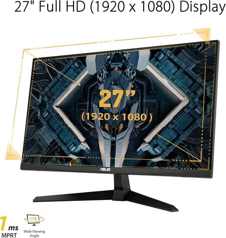 شاشة الألعاب ASUS TUF Gaming مقاس 27 بوصة بدقة 1080 بكسل (VG277Q1A) - دقة عالية كاملة، 165 هرتز (تدعم 144 هرتز) (متجددة) in Kuwait