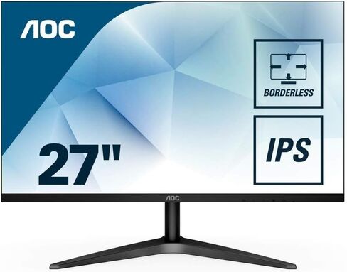 AOC 27B1H 27' Full HD 1920x1080 Monitor, 3-Sided Frameless, IPS Panel, HDMI/VGA, Flicker-Free (Renewed) in Kuwait