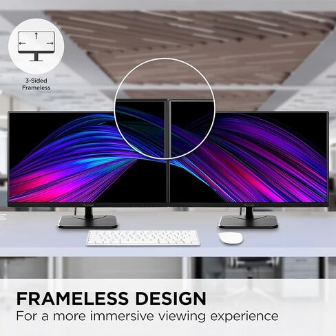 شاشة فيوسونيك VA2756-4K-MHD مقاس 27 بوصة IPS 4K مع حواف رفيعة للغاية ومدخل HDMI ومنفذ DisplayPort للمنزل والمكتب (متجددة) in Kuwait