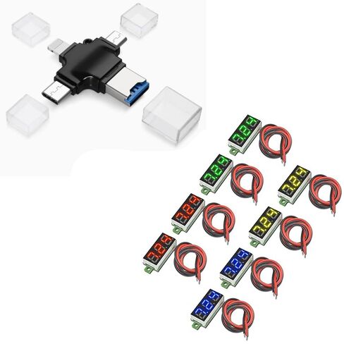 Diymore 8pcs DC الجهد عرض الفولتميتر الرقمي الصغير - 0.28 "2 سلك DC 2.5V-30V الأزرق / الأصفر / الأحمر / الأخضر LED اختبار قراءة الجهد in Kuwait