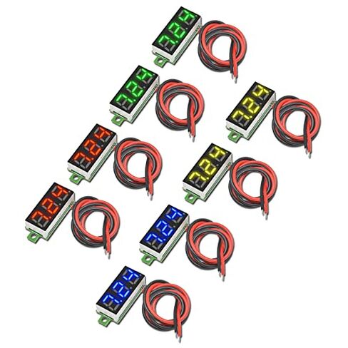 Diymore 8pcs DC الجهد عرض الفولتميتر الرقمي الصغير - 0.28 "2 سلك DC 2.5V-30V الأزرق / الأصفر / الأحمر / الأخضر LED اختبار قراءة الجهد in Kuwait