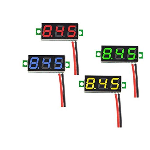 Diymore 8pcs DC الجهد عرض الفولتميتر الرقمي الصغير - 0.28 "2 سلك DC 2.5V-30V الأزرق / الأصفر / الأحمر / الأخضر LED اختبار قراءة الجهد in Kuwait